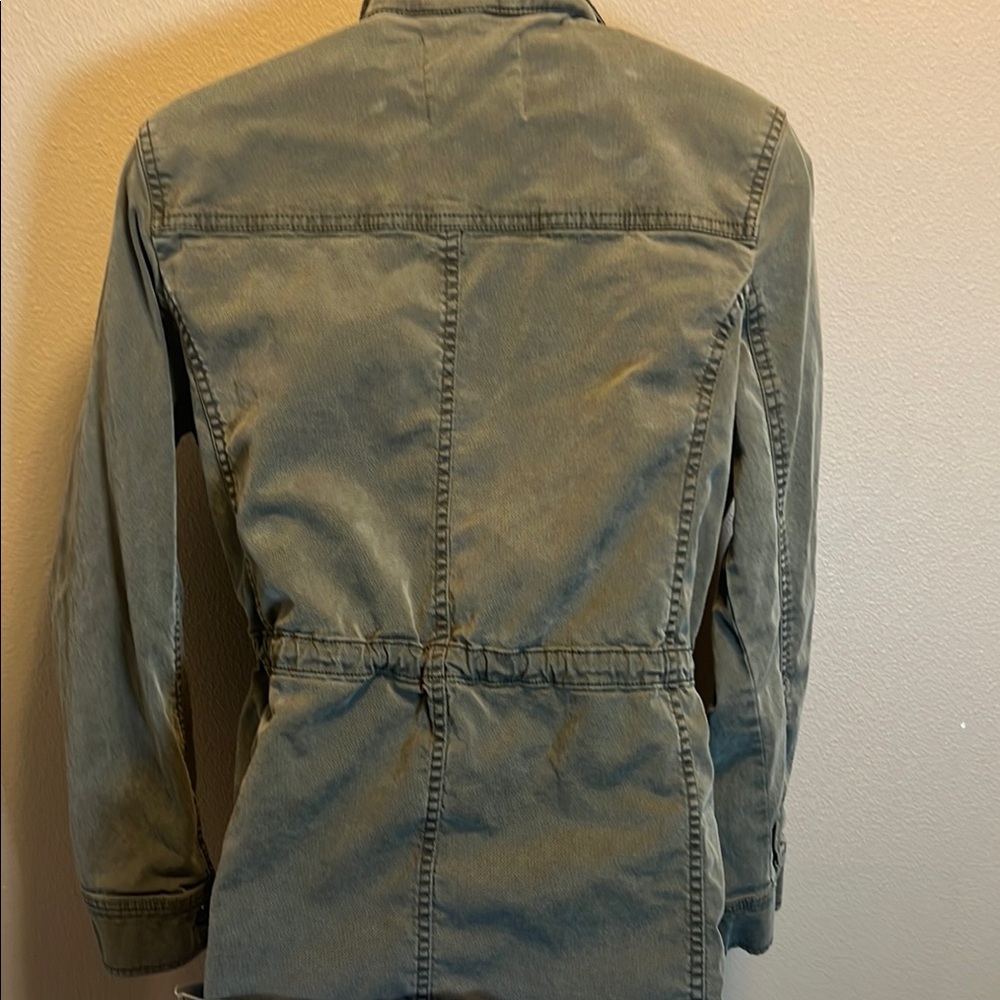 Lucky Brand Women’s Utility Jacket Green Zip and Button Size Small - Picture 5 of 11